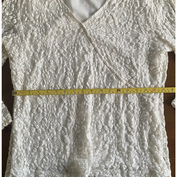 Covington White Floral Lace Long Sleeve Blouse Women’s XL - Picture 7 of 7